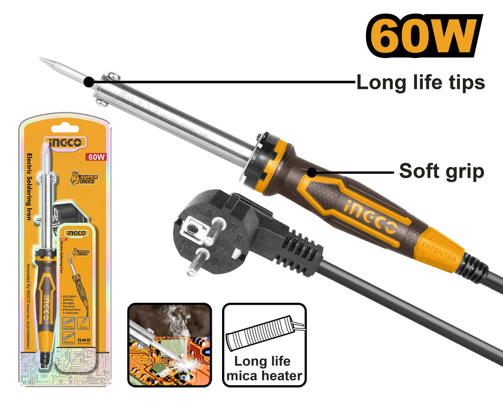 INGCO ELECTRIC SOLDERING IRON STRAIGHT TIP