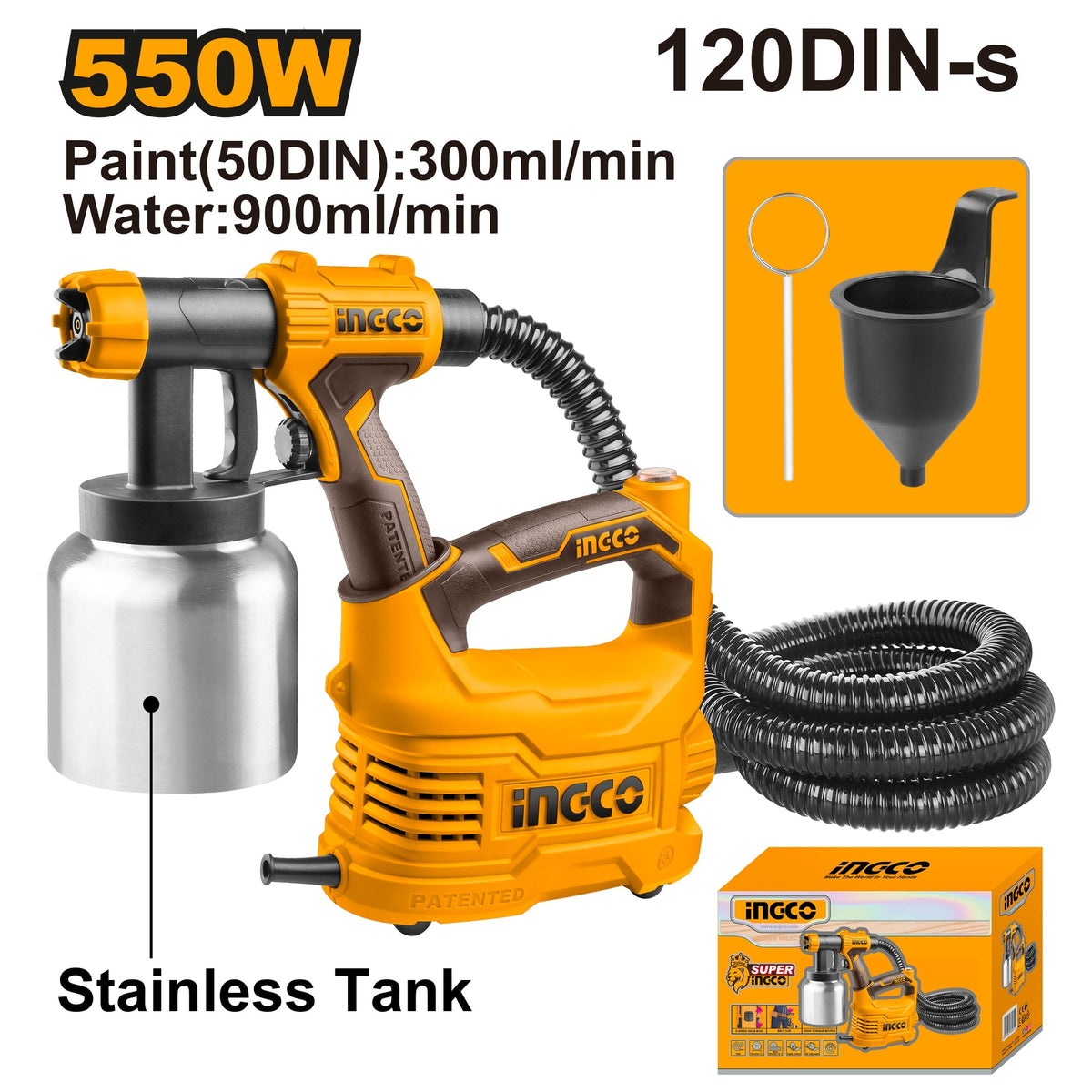 INGCO HVLP ELECTRIC SPRAY GUN 550W 800ML CONTAINER SPG5008-2 Main image