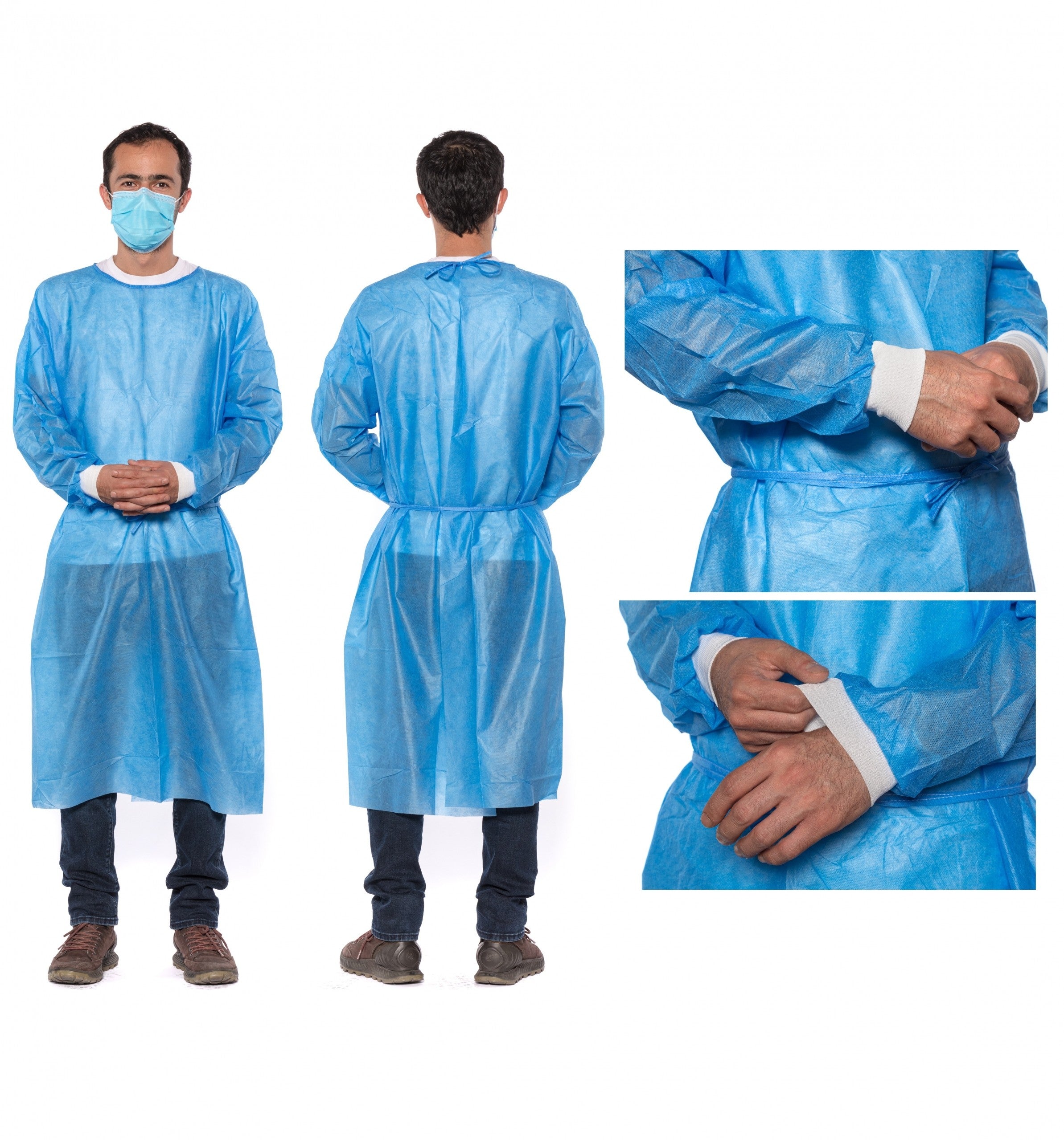 DISPOSABLE ISOLATION GOWN (BLUE) Secondary image