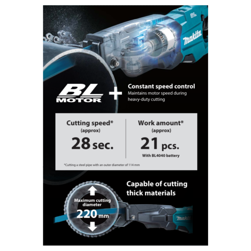 MAKITA 40V XGT, JR003G Cordless Recipro Saw, 26MM Stroke, Max Cutting Diameter: 220MM