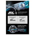 MAKITA 40V XGT, JR003G Cordless Recipro Saw, 26MM Stroke, Max Cutting Diameter: 220MM