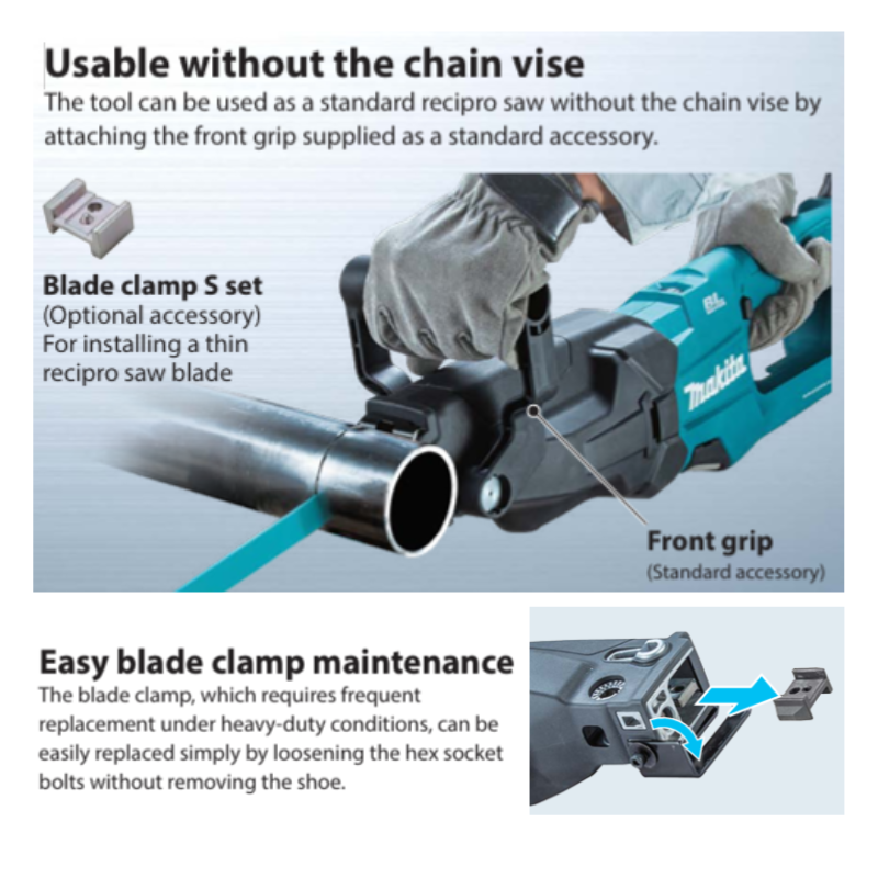 MAKITA 40V XGT, JR003G Cordless Recipro Saw, 26MM Stroke, Max Cutting Diameter: 220MM