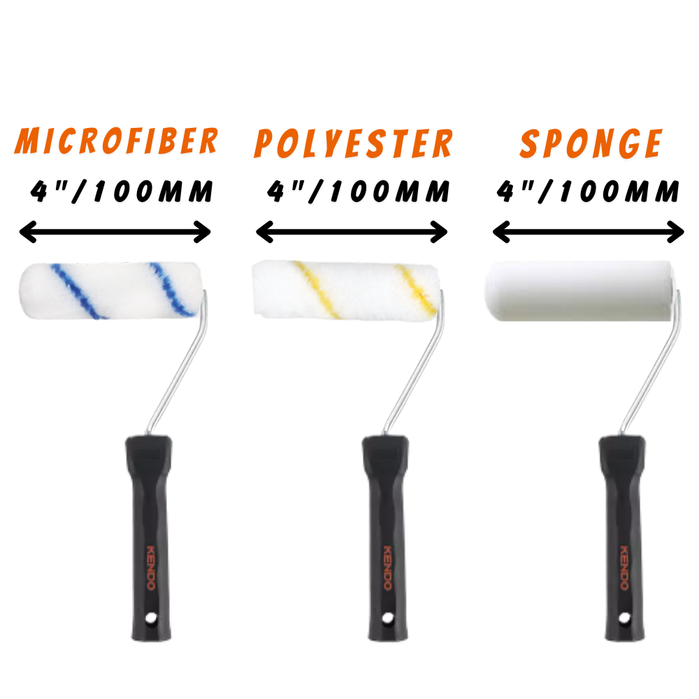 KENDO 10PC BASIC PAINT ROLLER SET, 4" (100MM) - 46701