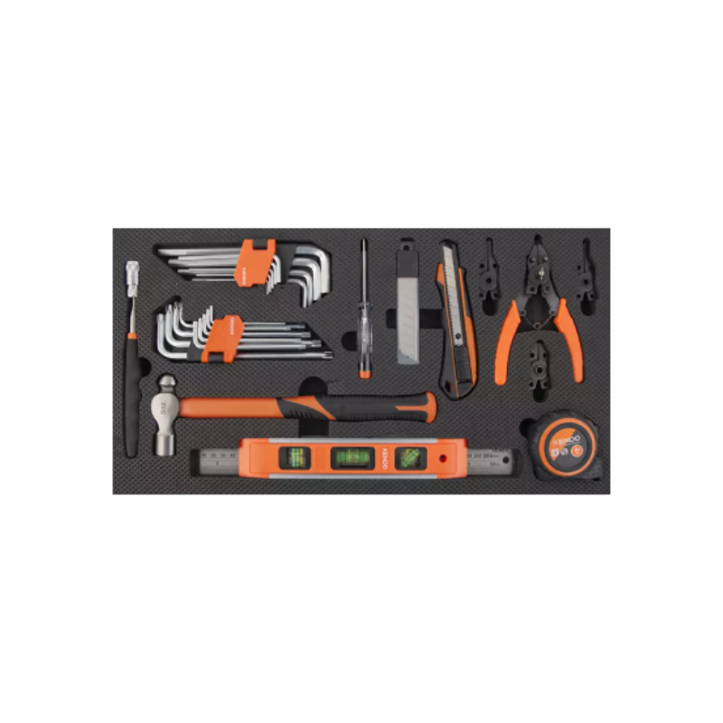 KENDO KD90343, Premium 145PC, 5-Layers Portable Drawer Cabinet Tool Set