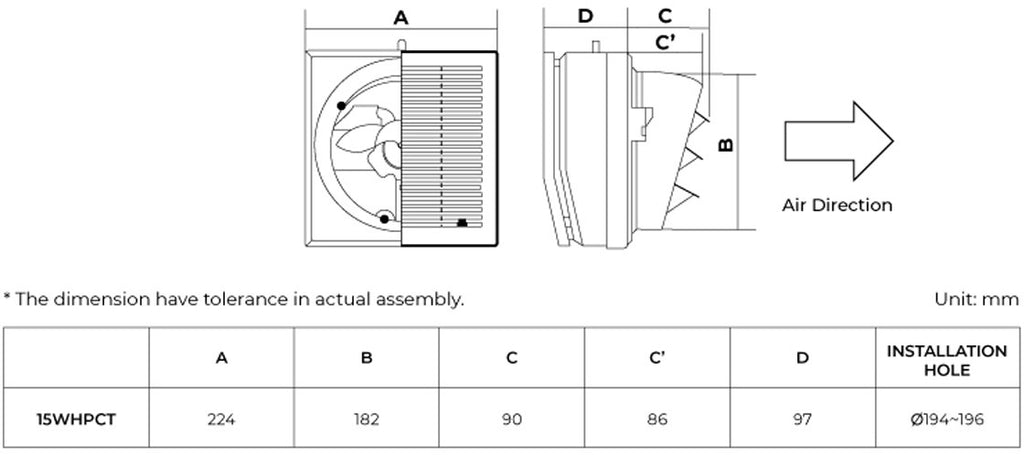 KDK 15WHPCT window ventilating fan