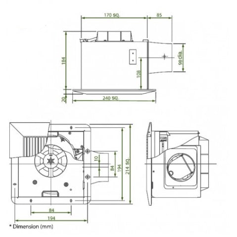 KDK 17CUH ventilating fan