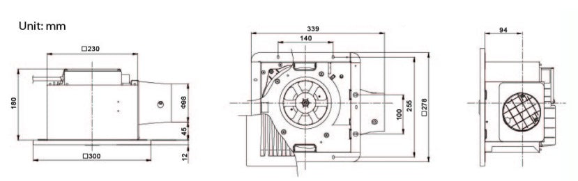 KDK CEILING MOUNT VENTILATING FAN WITH OUT SENSOR 24JAB Secondary image