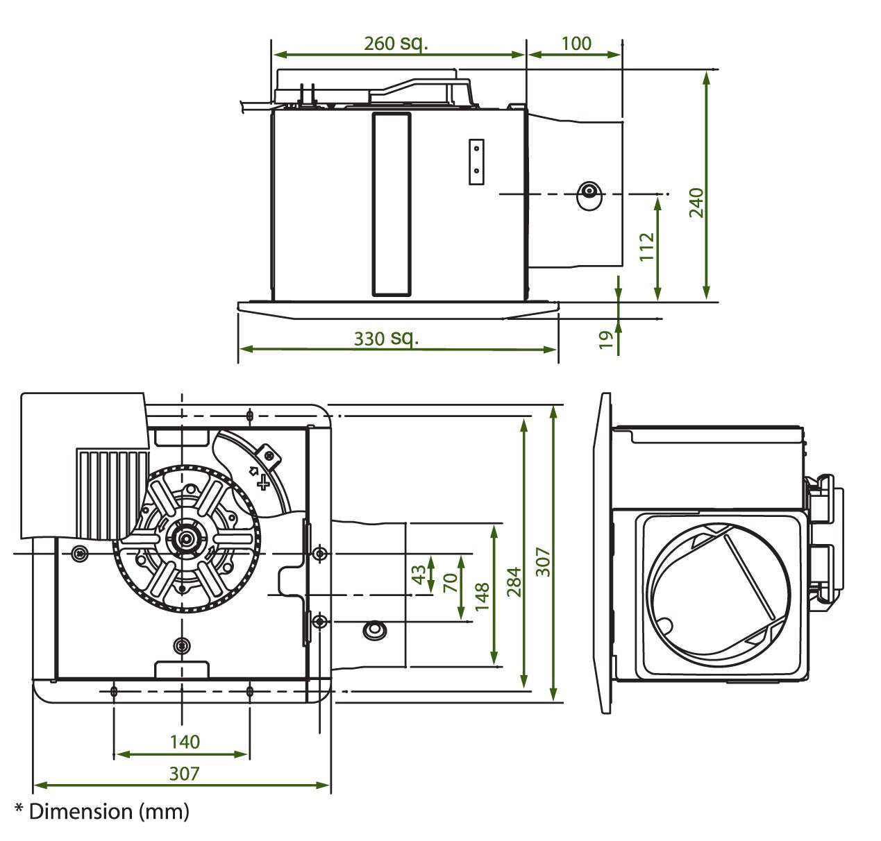 KDK CEILING MOUNT VENTILATING FAN 27CM, 27CHH Secondary image