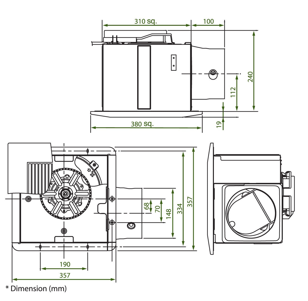 KDK CEILING MOUNT VENTILATING FAN 32CM, 32CHH Secondary image
