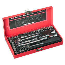 M10 SOCKET SET-1/4 DR 6PT 35PCS 235MX