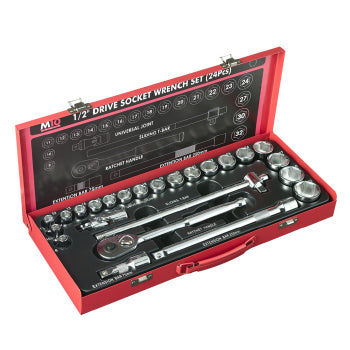 M10 SOCKET SET-1/2 DR 6PT 24PCS 419M Main image
