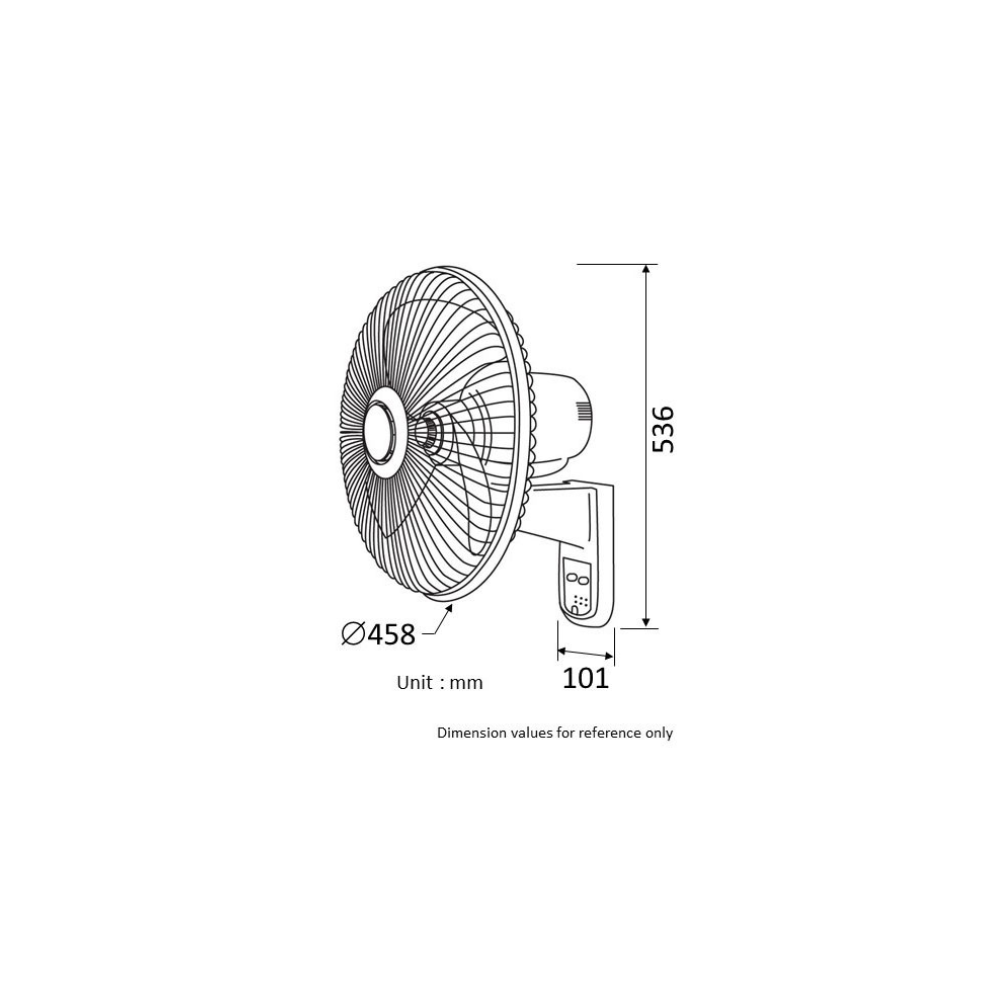 KDK 16" WALL FAN PLASTIC BLADE WITH REMOTE BLACK, M40MS Secondary image