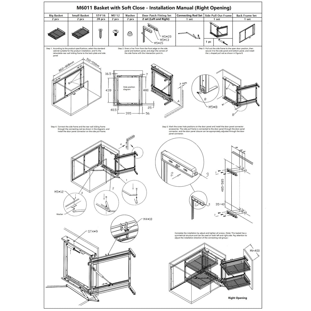 S.H M6011 MAGIC CORNER BASKET WITH SOFT-CLOSE Secondary image