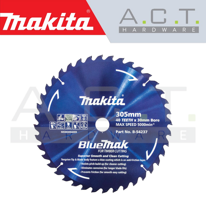 MAKITA T.C.T SAW BLADE 305X30X40T WOOD, B-54237