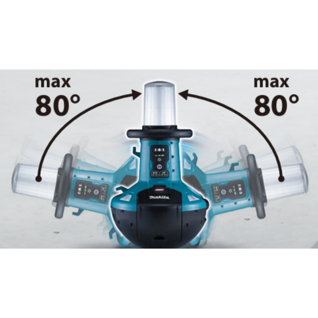 MAKITA ML010G, 220V CORDED & 40V/ 18V CORDLESS LED AREA WORKLIGHT WITH SELF-RIGHTING BASE, 5,500 LUMENS