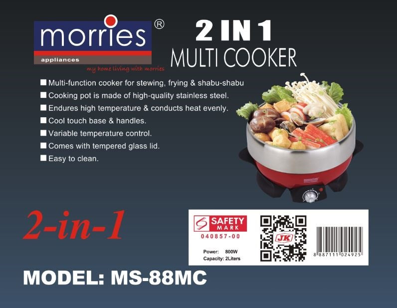 MORRIES MULTI FUNCTION COOKER 1.9L MS-88MC
