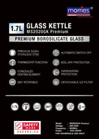 MORRIES 1.7L GLASS KETTLE MS2020GK PREMIUM