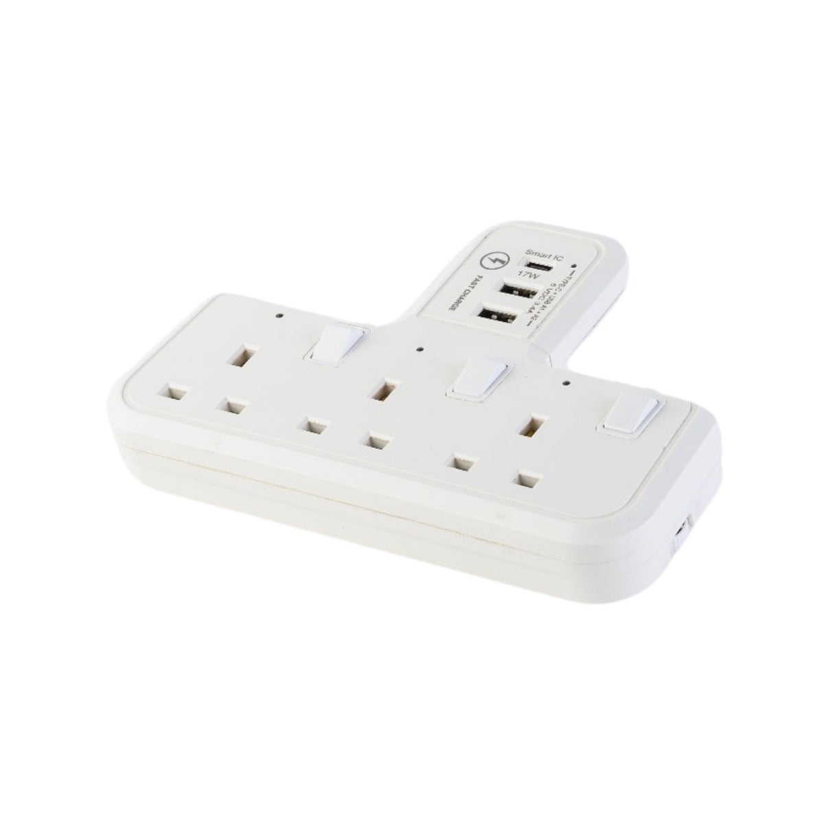 MORRIES T-SHAPE 3 WAY SOCKET ADAPTOR W/USB 2A 1C MS303USBCTSA Secondary image