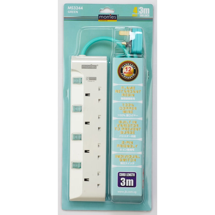 MORRIES MS3244GR extension cord green