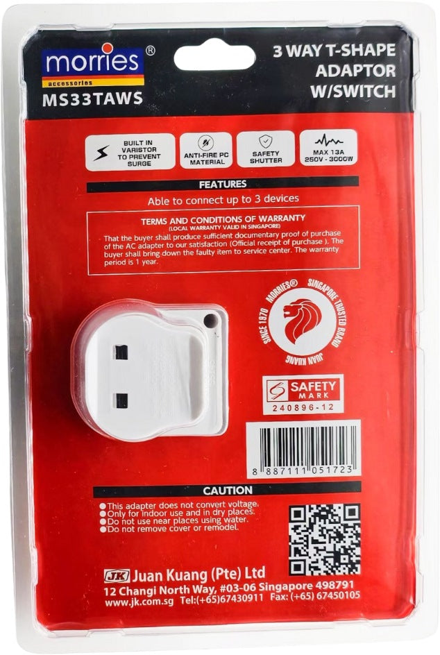 MORRIES MS33TAWS T-shape socket adaptor