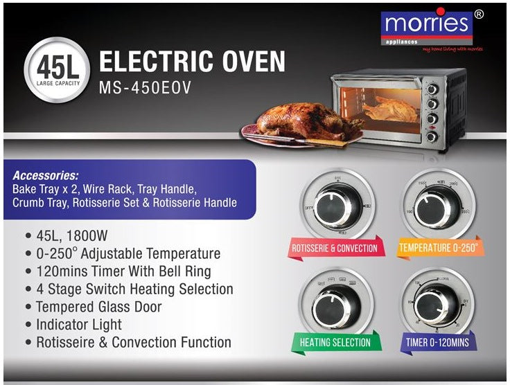 MORRIES ELECTRIC OVEN 45L MS450EOV