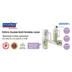MORRIES 500ML DOUBLE WALL BOROSILICATE GLASS PORTABLE JUICER MS500PJ