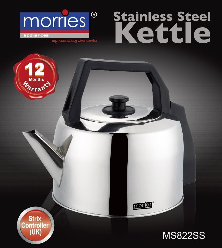 MORRIES STAINLESS STEEL ELECTRIC KETTLE 5.0L MS822SS