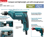 MAKITA 6412 CORDED DRILL (Steel & Wood)