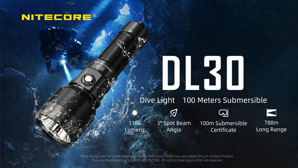 NITECORE DL30 - 1100 LUMENS (100M DEPTH DIVING LIGHT)