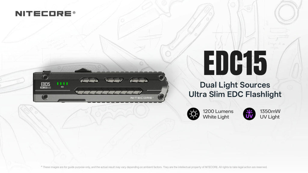NITECORE EDC15 - 1200 LUMENS (WHITE + UV)