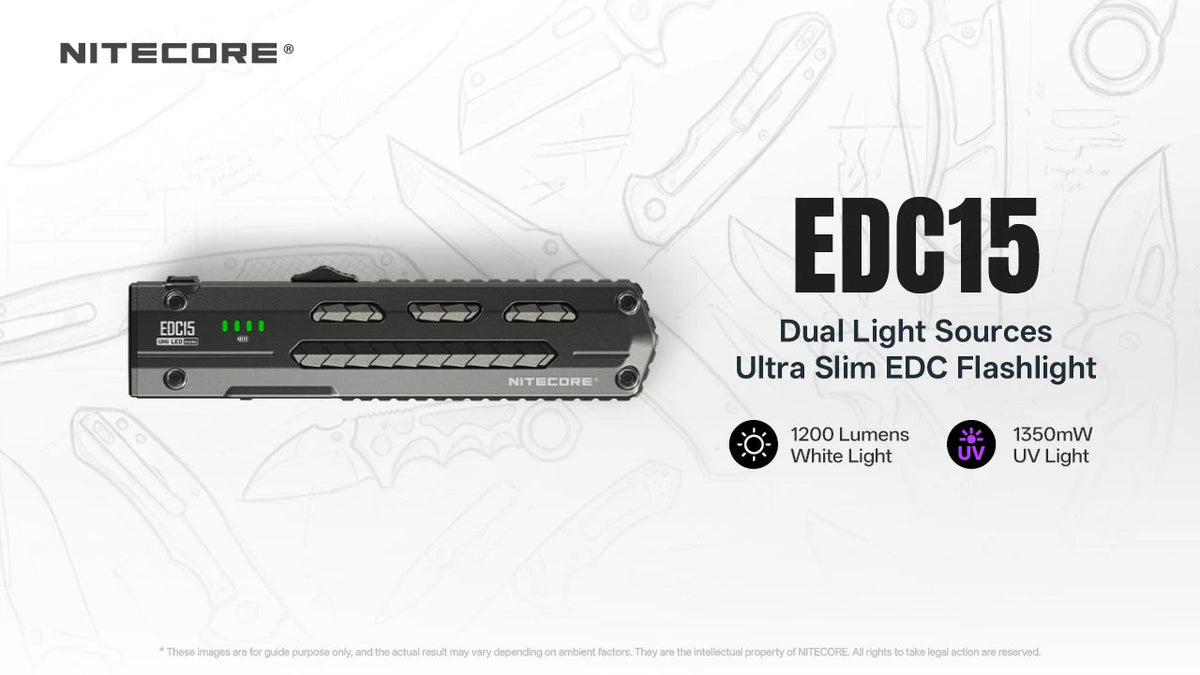 NITECORE EDC15 - 1200 LUMENS (WHITE + UV)
