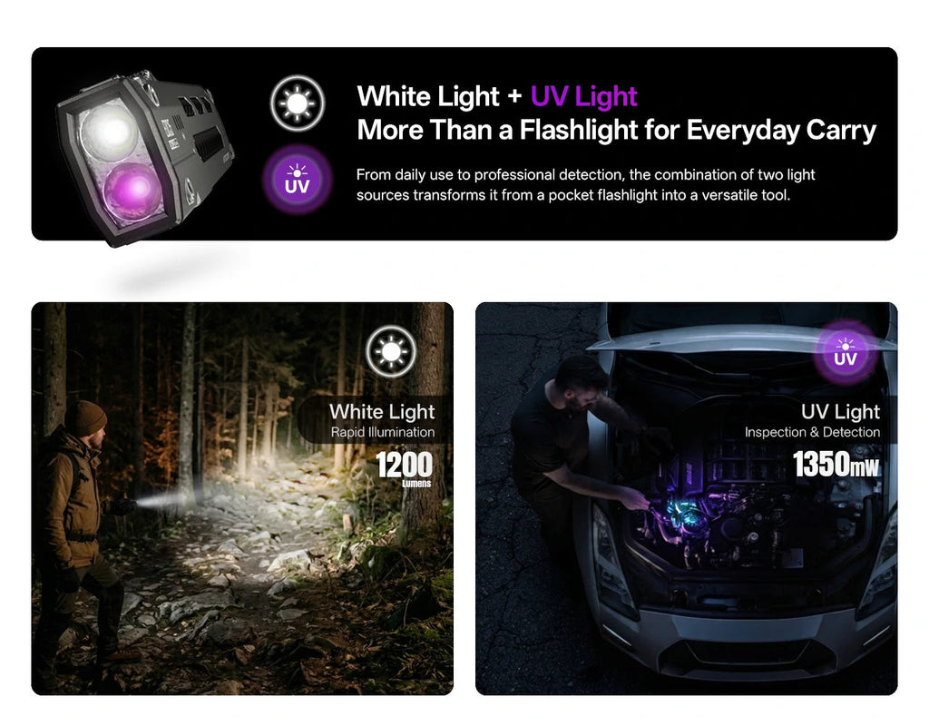 NITECORE EDC15 - 1200 LUMENS (WHITE + UV)