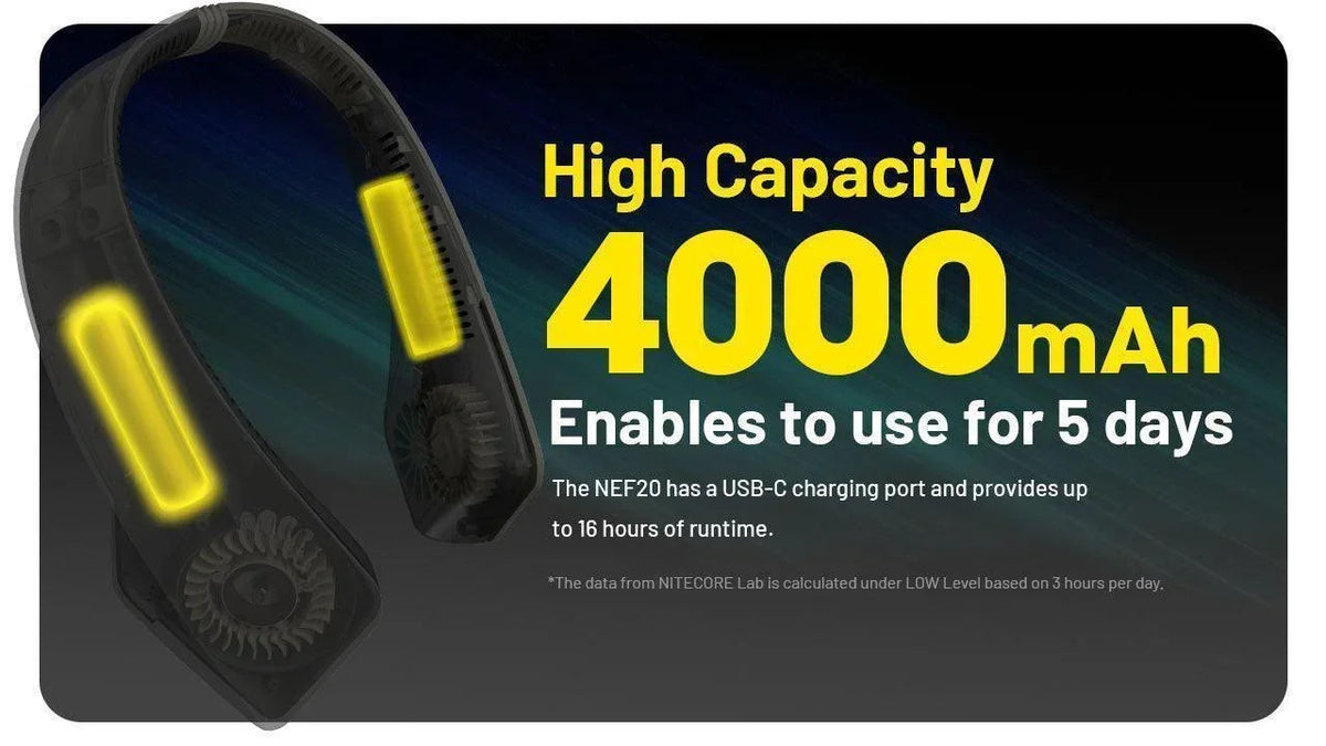 NITECORE NEF20 - BLADELESS NECK FAN (4,000MAH)