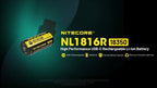 NITECORE NL1816R (1600MAH - 3A) FOR MT1C PRO