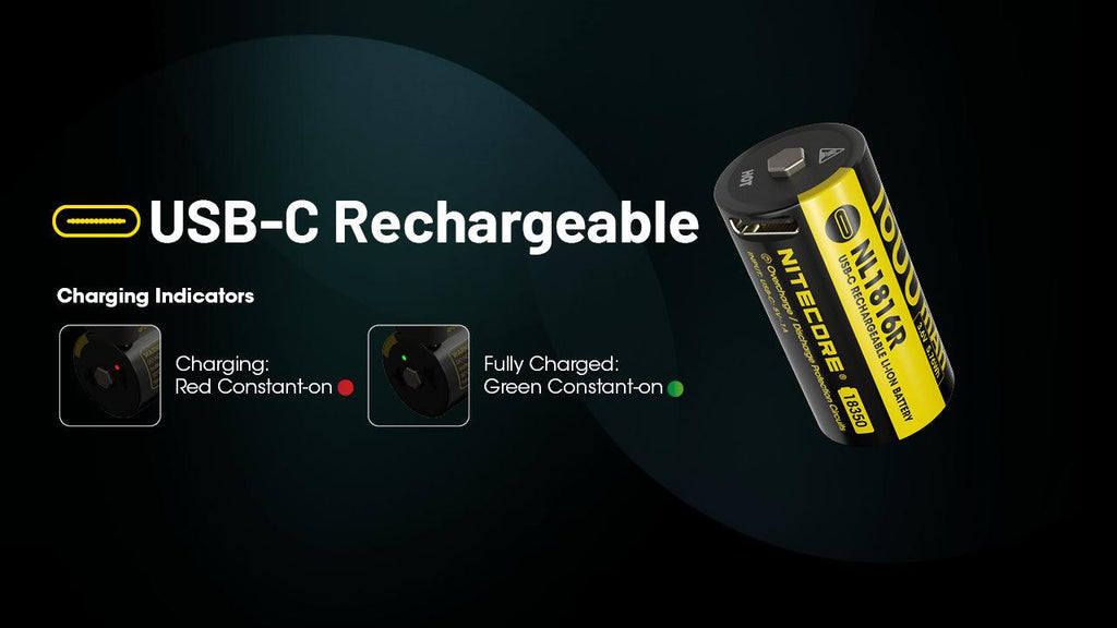 NITECORE NL1816R (1600MAH - 3A) FOR MT1C PRO