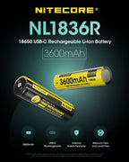 NITECORE NL1836R (18650 - 3600MAH - 6A)