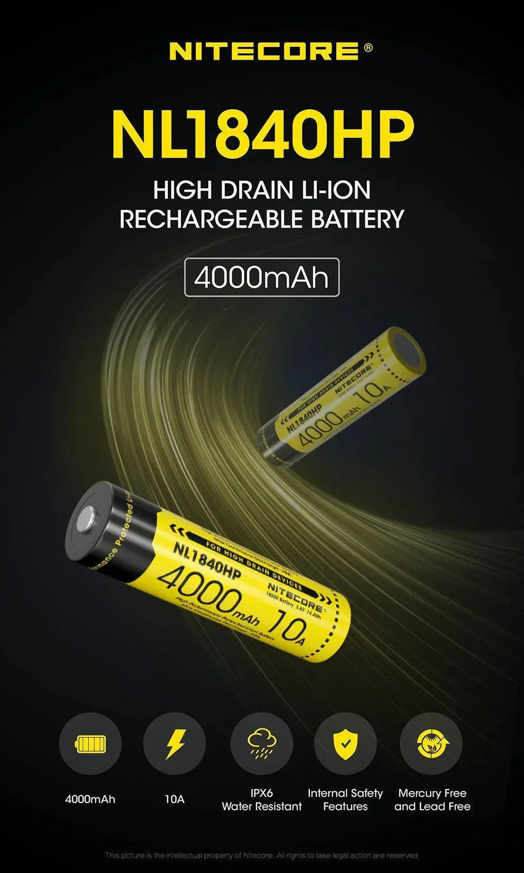 NITECORE NL1840HP (18650 - 4000MAH - 10A)