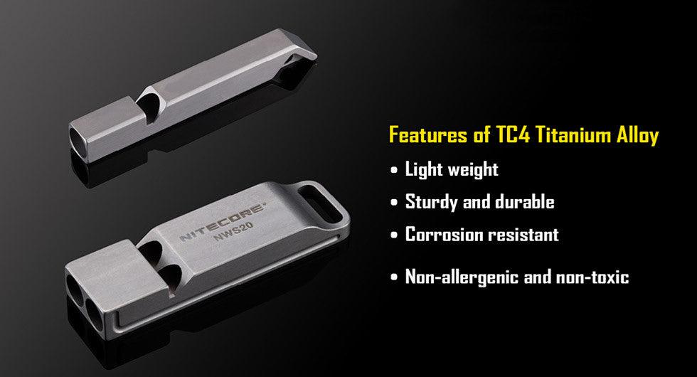 NITECORE TITANIUM WHISTLE NWS10 - 120DB