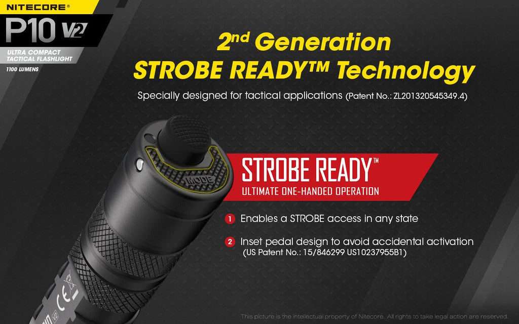 NITECORE P10 V2 - 1100 LUMENS TACTICAL DUTY RECHARGEABLE FLASHLIGHT