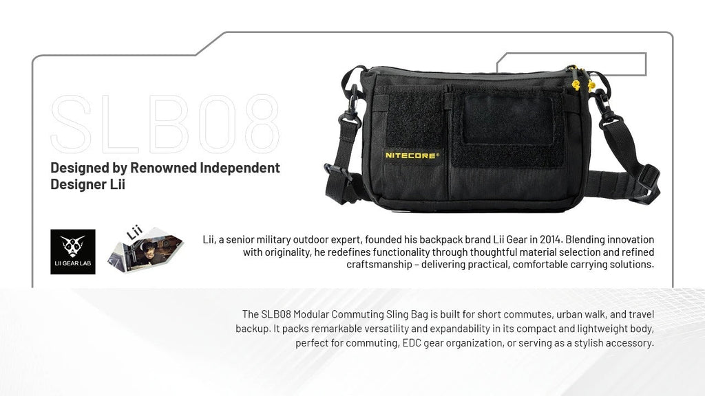NITECORE SLB08 MODULAR SLING BAG - 2L CAPACITY