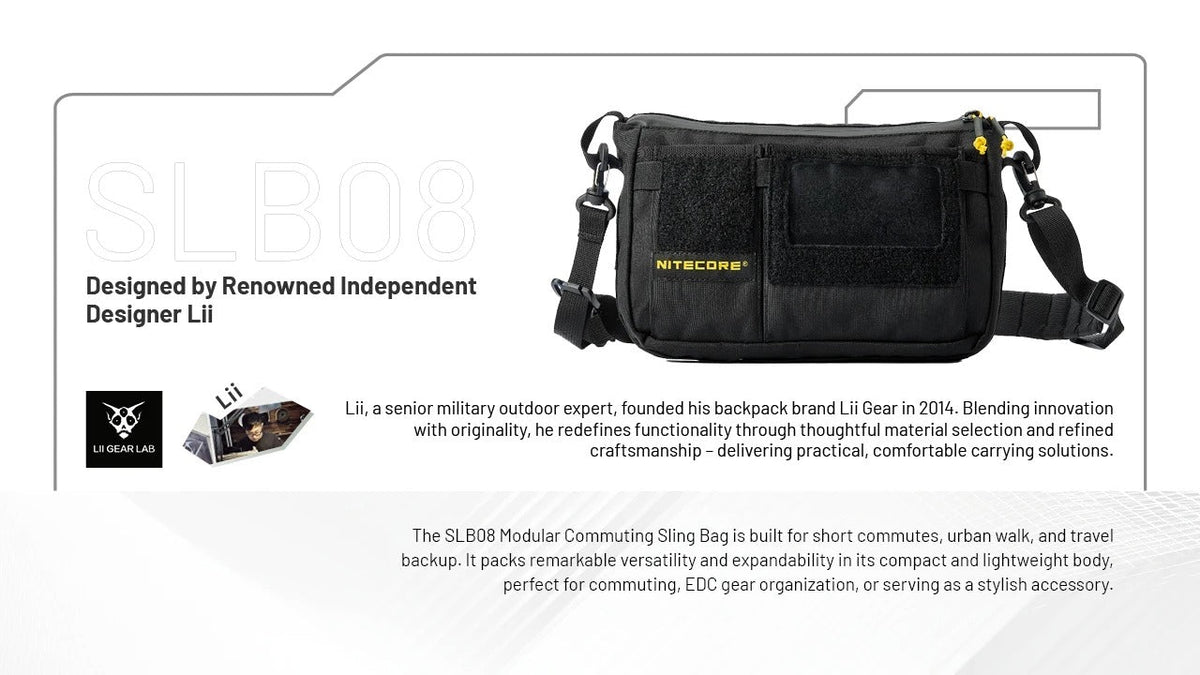 NITECORE SLB08 MODULAR SLING BAG - 2L CAPACITY