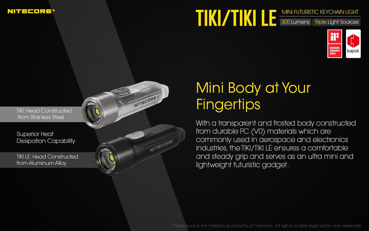 NITECORE TIKI - 300 LUMENS