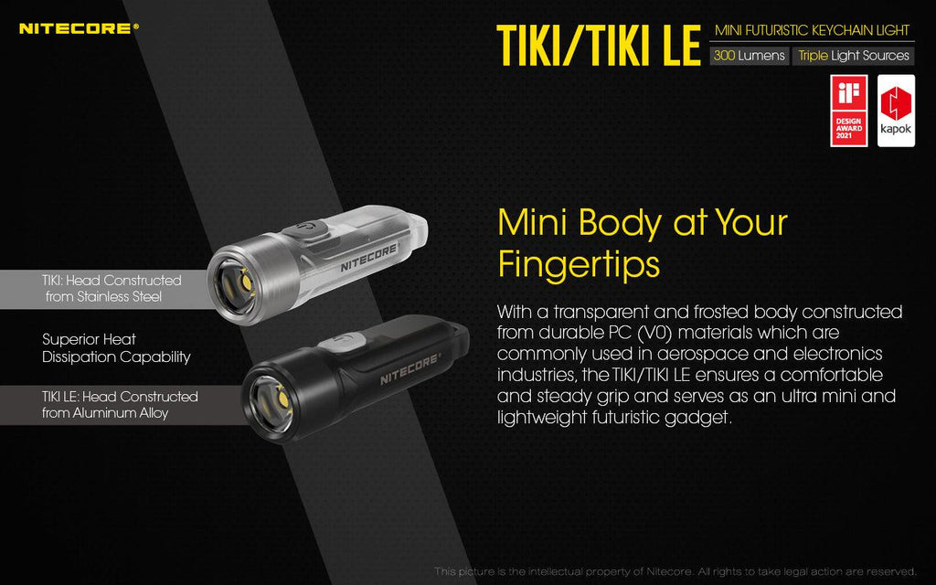 NITECORE TIKI LE - 300 LUMENS