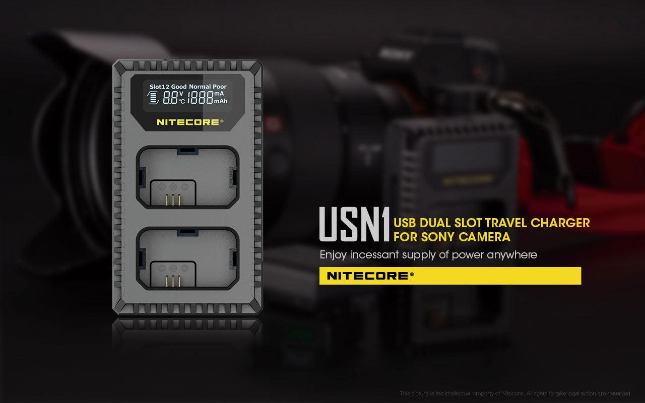 NITECORE USN1 (SONY NP-FW50) DUAL-SLOT BATTERY CHARGER Secondary image