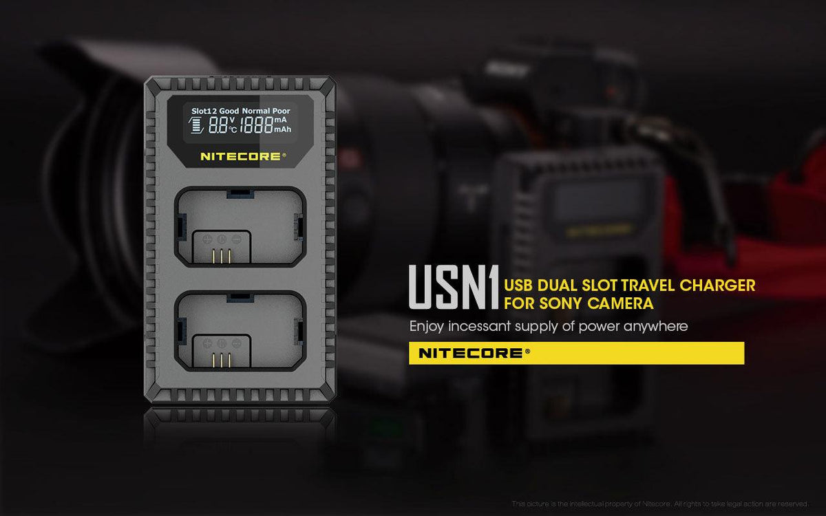 NITECORE USN1 (SONY NP-FW50) DUAL-SLOT BATTERY CHARGER