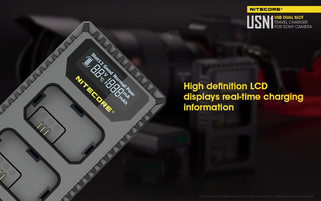 NITECORE USN1 (SONY NP-FW50) DUAL-SLOT BATTERY CHARGER