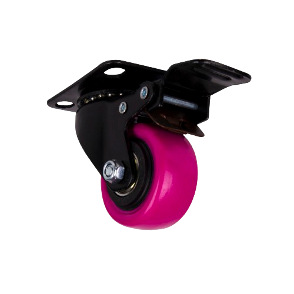S.H Pu Castor - Pink - Swivel With Brake Main image