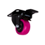 S.H Pu Castor - Pink - Swivel With Brake