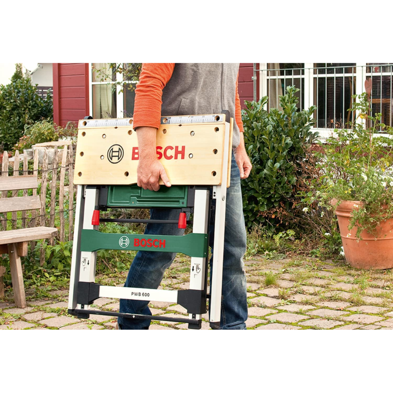 Bosch PWB 600, Lightweight & Quick Foldable Workbench With High Quality Surface, Durable, Waterproof & Scratch Resistance