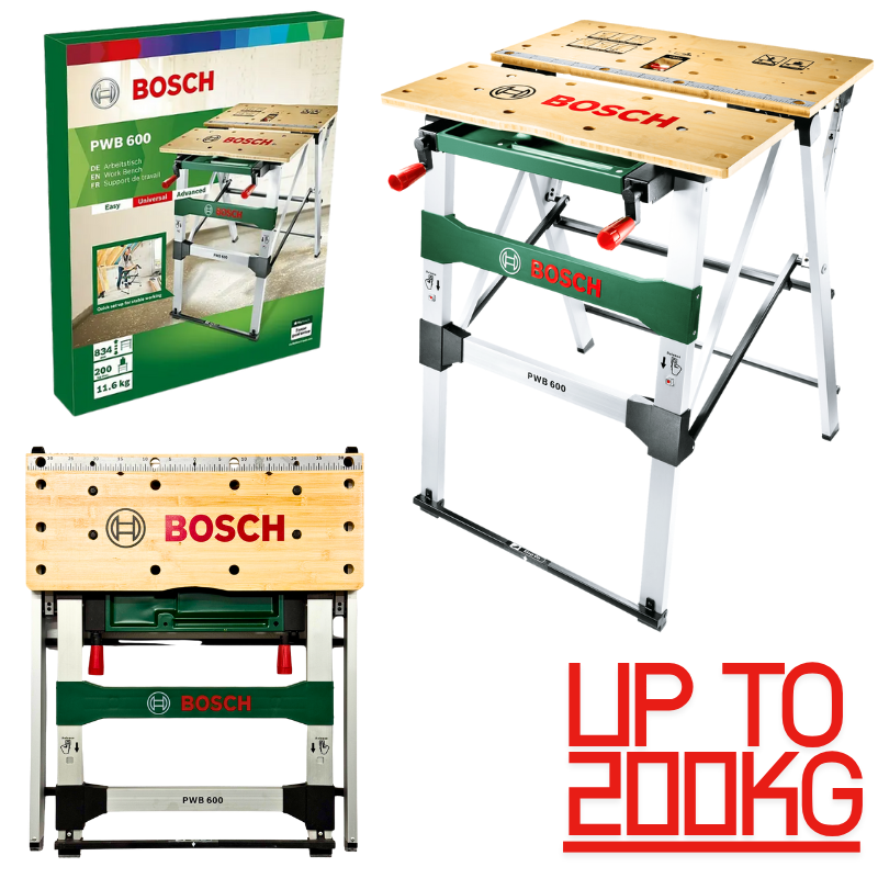 Bosch PWB 600, Lightweight & Quick Foldable Workbench With High Quality Surface, Durable, Waterproof & Scratch Resistance Main image